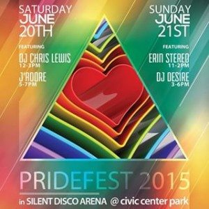 DJ Desire at Silent Disco during Pride Fest